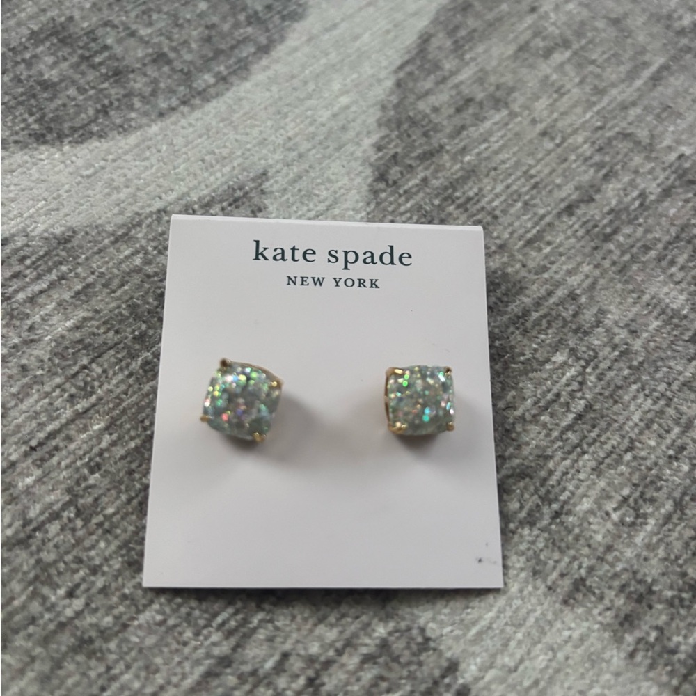 Kate Spade Sparkling Square Earrings - Gold and Silver